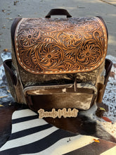 Load image into Gallery viewer, Stunning Tooled Large Cowhide Backpack
