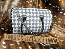Load image into Gallery viewer, Grey Sydney Checkered Speedy Crossbody Purse
