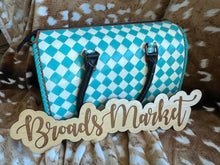 Load image into Gallery viewer, Teal Checkered Speedy Purse
