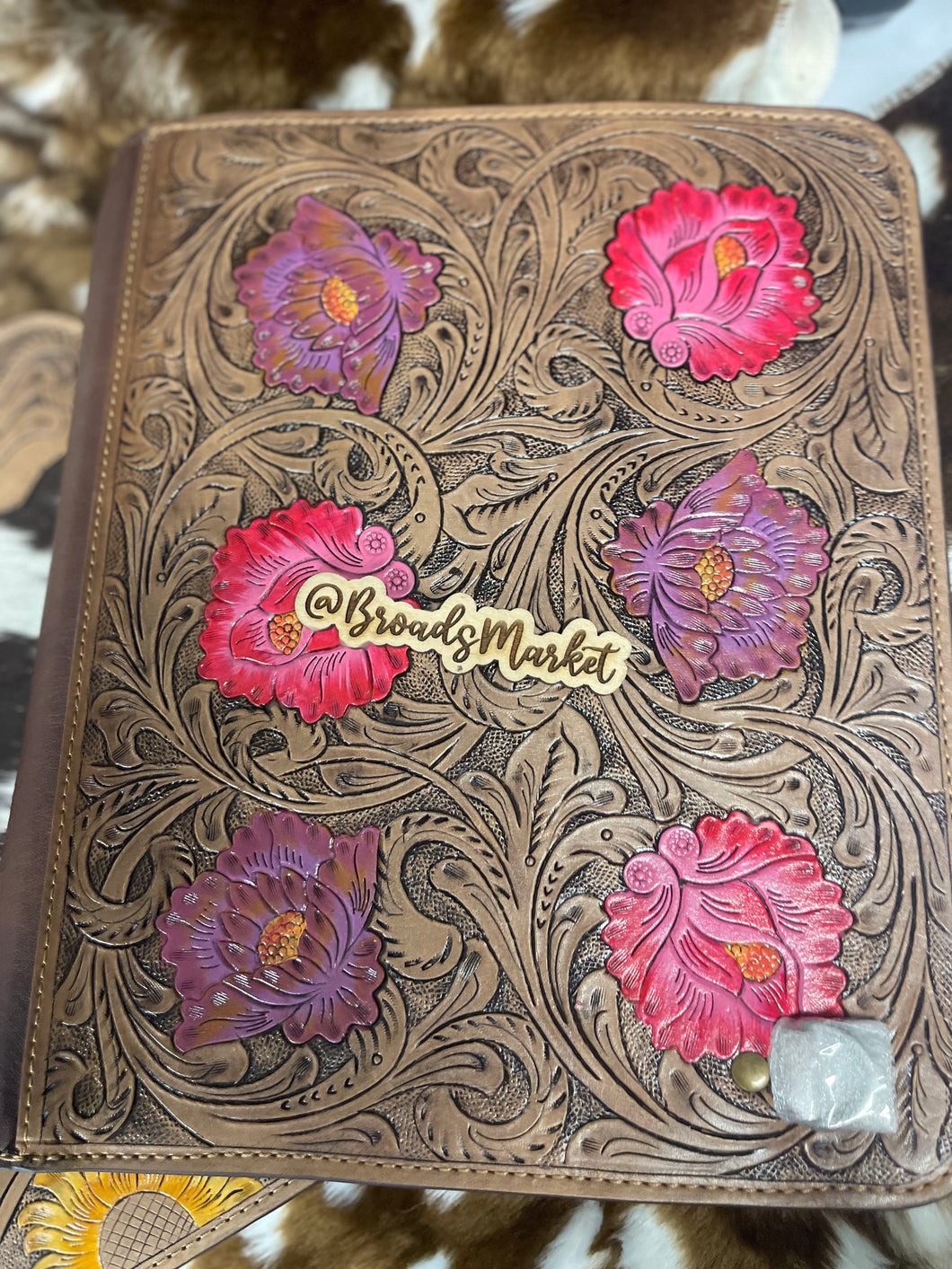 Tooled Leather Crossbody Binders