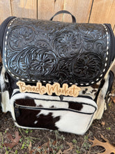 Load image into Gallery viewer, Tooled Cowhide Backpack
