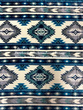 Load image into Gallery viewer, Twin Bailey Beige &amp; Blue Plush Blanket
