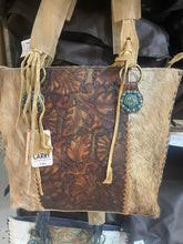 Load image into Gallery viewer, Tooled Floral Cowhide Shoudler Bag Purse
