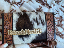 Load image into Gallery viewer, Lucky Tooled Leather Cowhide Purse Wallet
