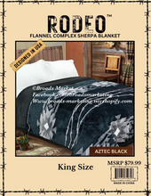 Load image into Gallery viewer, Black Aztec Super Plush Blanket &amp; Sherpa Blanket
