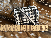 Load image into Gallery viewer, Black &amp; White Checkered Speedy Crossbody Purse (White)
