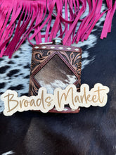 Load image into Gallery viewer, Cowhide &amp; Tooled Leather Flasks
