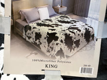 Load image into Gallery viewer, Black &amp; White Cow Print SW49 Super Plush Blanket
