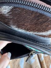 Load image into Gallery viewer, Teal &amp; Red Checkered Cowhide Bum Sling Bag
