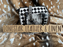 Load image into Gallery viewer, Checkered &amp; Cowhide Lizzie Speedy Crossbody Purse
