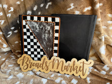 Load image into Gallery viewer, Checkered Cowhide Planner Portfolios
