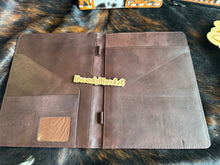 Load image into Gallery viewer, Cowhide Leather &amp; Checkered Planner Portfolios
