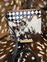 Load image into Gallery viewer, Wynonna Cowhide Checkered Crossbody Purse
