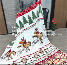 Load image into Gallery viewer, Christmas Cowboy Super Plush Blanket
