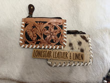 Load image into Gallery viewer, Tooled Cowhide Coin Purses
