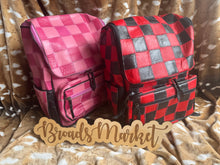 Load image into Gallery viewer, Checkered Leather Backpacks
