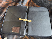 Load image into Gallery viewer, Cowhide Leather &amp; Checkered Planner Portfolios
