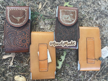 Load image into Gallery viewer, Tooled Leather Belt Phone Holders
