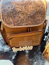 Load image into Gallery viewer, Suede Leather Bootstitch Tooled Large Backpacks
