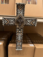 Load image into Gallery viewer, Black &amp; Grey Aztec Cross
