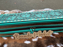 Load image into Gallery viewer, Hot Iron Curler Tooled Leather Cowhide Case
