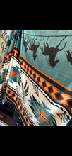 Load image into Gallery viewer, Teal Sandhorse Dreamcatcher Super Plush Blanket S5
