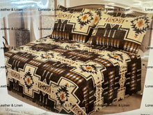 Load image into Gallery viewer, Beige &amp; Brown Cross Aztec Bedding Set
