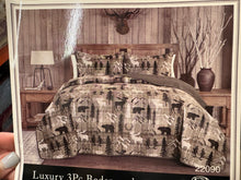 Load image into Gallery viewer, Moose Bear Deer Cabin Bedding Set
