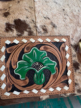 Load image into Gallery viewer, Cowhide Tooled Leather Floral Duffle Overnight Bag
