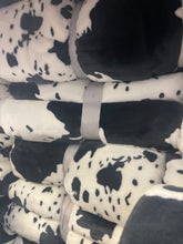 Load image into Gallery viewer, Black &amp; White Cow Print Super Plush Blanket
