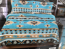 Load image into Gallery viewer, Blue Aztec 3 Piece Bedding Set
