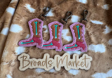 Load image into Gallery viewer, Tooled Leather Boot Keychains
