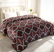 Load image into Gallery viewer, Felice Black &amp; Red Super Plush Blanket
