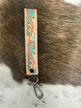 Load image into Gallery viewer, Tooled Leather Wristlet Keychains
