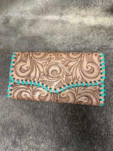 Load image into Gallery viewer, Stitched Tooled Leather Wallets
