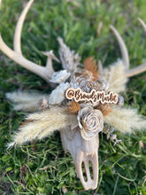 Load image into Gallery viewer, Floral Wood Buckhorn Skull
