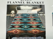 Load image into Gallery viewer, Queen Ina Turquoise &amp; Brown Plush Blanket
