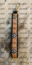 Load image into Gallery viewer, Tooled Leather Wristlet Keychins
