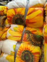 Load image into Gallery viewer, White Background Sunflower Super Plush Blanket
