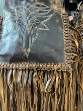 Load image into Gallery viewer, Distressed Leather Fringe Crossbody Purse
