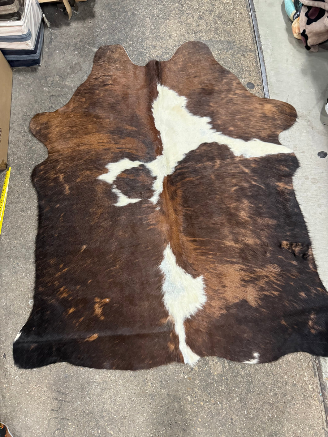 Tricolor Brindle Cowhide Rug 54x45”