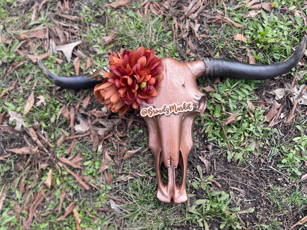 Rustic Floral Cowskull