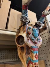 Load image into Gallery viewer, Aztec Deer Turquoise Cowskull
