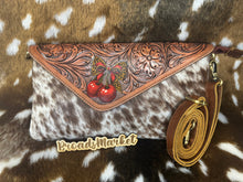 Load image into Gallery viewer, Leopard Bow Cherry Crossbody Cowhide Purse
