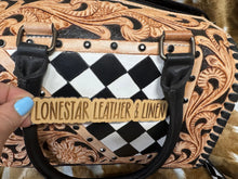 Load image into Gallery viewer, Victoria Checkered Tooled Speedy Crossbody Purse &amp; Wallet
