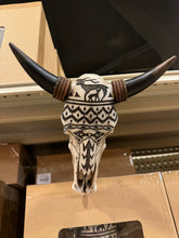 Load image into Gallery viewer, Black Horn Aztec Deer Skull
