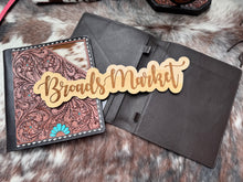 Load image into Gallery viewer, Tooled Leather &amp; Cowhide Planner Portfolios
