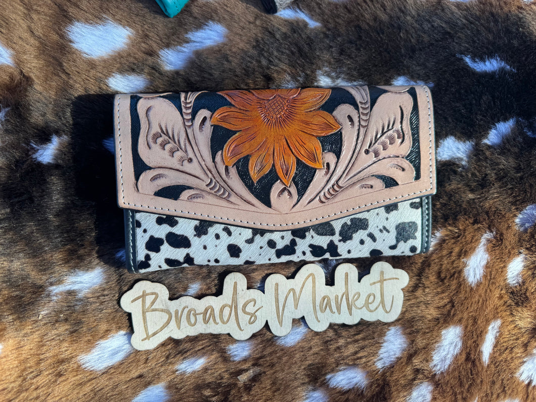 Tooled Leather & Cowhide Wallets