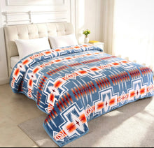 Load image into Gallery viewer, Daisy Blue Crosses Super Plush Blanket
