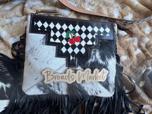 Load image into Gallery viewer, Checkered Cherry Cowhide Crossbody Purse
